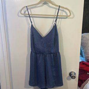By Together Short Shiny Blue Romper